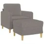Armchair with footstool in gray taupe fabric, 60 cm. by , Sofas - Ref: Foro24-3201191, Price: 190,85 €, Discount: %