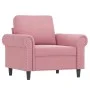 Sessel mit Hocker aus rosa Samt, 60 cm. von , Sofas - Ref: Foro24-3201208, Preis: 212,33 €, Rabatt: %
