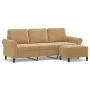 3-seater sofa with brown velvet ottoman 180 cm by , Sofas - Ref: Foro24-3201222, Price: 367,73 €, Discount: %