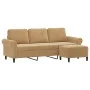 3-seater sofa with brown velvet ottoman 180 cm by , Sofas - Ref: Foro24-3201222, Price: 367,73 €, Discount: %