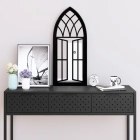 Black iron mirror for indoor use 70x30 cm by , Mirrors - Ref: Foro24-3093534, Price: 84,06 €, Discount: %