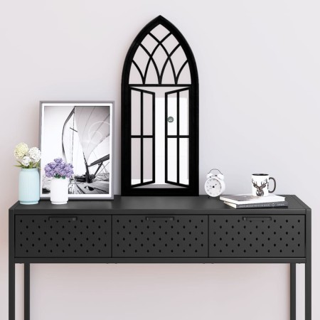 Black iron mirror for indoor use 70x30 cm by , Mirrors - Ref: Foro24-3093534, Price: 95,03 €, Discount: %