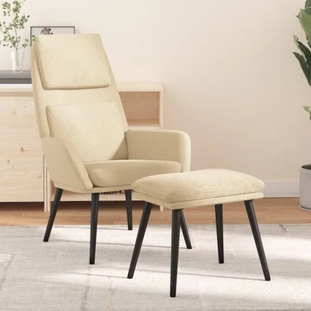 Entspannungssessel mit cremefarbenem Stoff-Fußhocker. von , Sessel - Ref: Foro24-3097770, Preis: 129,58 €, Rabatt: %