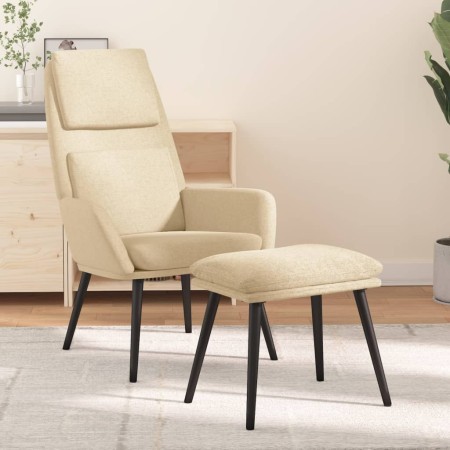 Entspannungssessel mit cremefarbenem Stoff-Fußhocker. von , Sessel - Ref: Foro24-3097770, Preis: 131,59 €, Rabatt: %