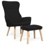 Sillón de relax con taburete tela negro de , Sillones - Ref: Foro24-3097888, Precio: 124,71 €, Descuento: %