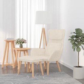 Relax armchair with white cream velvet footstool by , Armchairs - Ref: Foro24-3097829, Price: 153,32 €, Discount: %