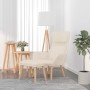Entspannungssessel mit Hocker aus weiß-cremefarbenem Samt. von , Sessel - Ref: Foro24-3097829, Preis: 153,32 €, Rabatt: %
