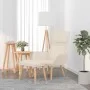 Sillón de relax con taburete terciopelo blanco crema de , Sillones - Ref: Foro24-3097829, Precio: 147,14 €, Descuento: %