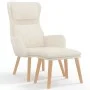 Relax armchair with white cream velvet footstool by , Armchairs - Ref: Foro24-3097829, Price: 147,14 €, Discount: %