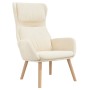 Entspannungssessel mit Hocker aus weiß-cremefarbenem Samt. von , Sessel - Ref: Foro24-3097829, Preis: 153,32 €, Rabatt: %