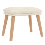 Entspannungssessel mit Hocker aus weiß-cremefarbenem Samt. von , Sessel - Ref: Foro24-3097829, Preis: 153,32 €, Rabatt: %
