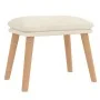 Sillón de relax con taburete terciopelo blanco crema de , Sillones - Ref: Foro24-3097829, Precio: 147,14 €, Descuento: %