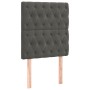 Cabecero con luces LED terciopelo gris oscuro 80x7x118/128 cm