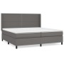 Cama box spring con colchón cuero sintético gris 200x200 cm de , Camas y somieres - Ref: Foro24-3132463, Precio: 713,31 €, De...