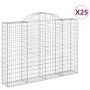 Wire mesh baskets 25 units, arched shape, iron, 200x30x140/160 cm by , Pots and planters - Ref: Foro24-3146168, Price: 2,00 €...