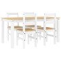 Juego de comedor Panama 5 pzas madera maciza de pino blanco
