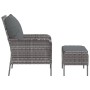 Gartenliege mit grauem Kunststoff-Rattan-Fußhocker. von , Gartenstühle - Ref: Foro24-364115, Preis: 145,21 €, Rabatt: %