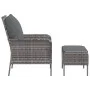 Sillón de jardín con reposapiés ratán sintético gris de , Sillas de jardín - Ref: Foro24-364115, Precio: 142,95 €, Descuento: %