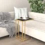 Side table for computer, black transparent glass, 50x35x65cm by , Side tables - Ref: Foro24-331646, Price: 44,01 €, Discount: %