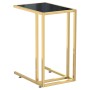 Side table for computer, black transparent glass, 50x35x65cm by , Side tables - Ref: Foro24-331646, Price: 44,87 €, Discount: %