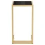 Side table for computer, black transparent glass, 50x35x65cm by , Side tables - Ref: Foro24-331646, Price: 44,01 €, Discount: %
