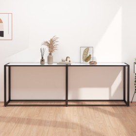Konsolentisch aus gehärtetem Glas und weißem Marmor 220x35x75,5 cm. von , Seitentische - Ref: Foro24-331692, Preis: 108,77 €,...
