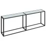 Tempered glass white marble console table 220x35x75.5 cm by , Side tables - Ref: Foro24-331692, Price: 106,72 €, Discount: %