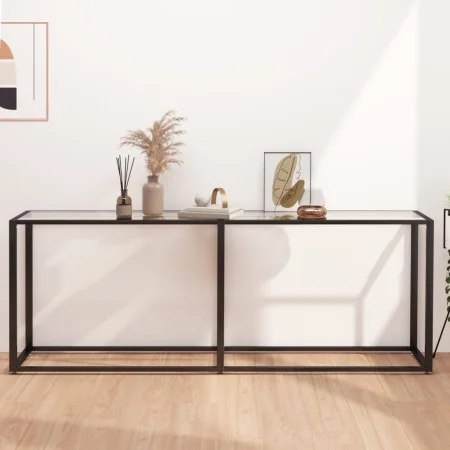 Tempered glass transparent console table 200x35x75.5 cm by , Side tables - Ref: Foro24-331686, Price: 99,28 €, Discount: %