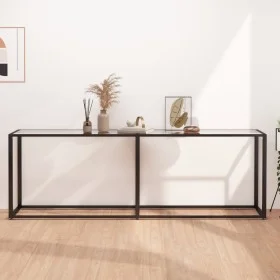 Tempered glass transparent console table 220x35x75.5 cm by , Side tables - Ref: Foro24-331690, Price: 101,98 €, Discount: %