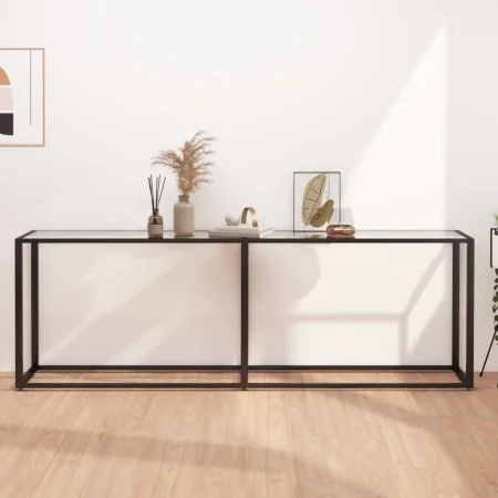 Tempered glass transparent console table 220x35x75.5 cm by , Side tables - Ref: Foro24-331690, Price: 101,98 €, Discount: %