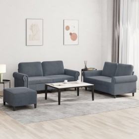 Juego de sofás con cojines 3 piezas terciopelo gris oscuro de , Sofás - Ref: Foro24-3202221, Precio: 556,66 €, Descuento: %