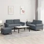 Dreiteiliges Sofaset mit dunkelgrauen Samtkissen. von , Sofas - Ref: Foro24-3202221, Preis: 538,39 €, Rabatt: %