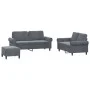 Dreiteiliges Sofaset mit dunkelgrauen Samtkissen. von , Sofas - Ref: Foro24-3202221, Preis: 538,39 €, Rabatt: %