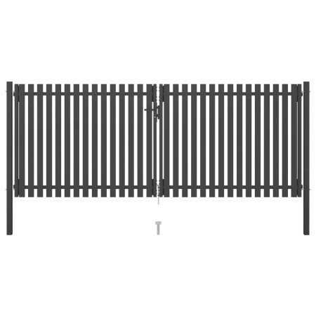 Puerta de valla del jardín de acero gris antracita 4x1,7 cm de , Puertas de jardín - Ref: Foro24-146335, Precio: 488,44 €