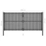 Puerta de valla del jardín de acero gris antracita 4x2,25 cm de , Puertas de jardín - Ref: Foro24-146337, Precio: 723,81 €, D...