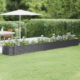 Jardinera arriate acero recubierto polvo antracita 440x80x36 cm de , Maceteros y jardineras - Ref: Foro24-318936, Precio: 76,...