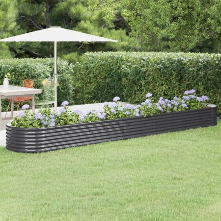 Planter raised bed in anthracite powder-coated steel, 440x80x36 cm by , Pots and planters - Ref: Foro24-318936, Price: 67,82 ...