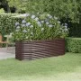 Jardinera arriate acero recubrimiento polvo marrón 224x80x68 cm de , Maceteros y jardineras - Ref: Foro24-318955, Precio: 96,...