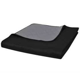 Quilted reversible black and grey bedspread 220x240 cm by , Bedspreads and duvets - Ref: Foro24-130884, Price: 23,01 €, Disco...