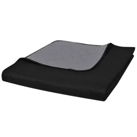 Quilted reversible black and grey bedspread 220x240 cm by , Bedspreads and duvets - Ref: Foro24-130884, Price: 22,72 €, Disco...