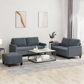 Dreiteiliges Sofaset mit dunkelgrauen Samtkissen. von , Sofas - Ref: Foro24-3201507, Preis: 448,27 €, Rabatt: %