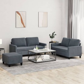 Juego de sofás con cojines 3 piezas terciopelo gris oscuro de , Sofás - Ref: Foro24-3201507, Precio: 450,92 €, Descuento: %