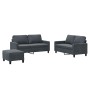 Dreiteiliges Sofaset mit dunkelgrauen Samtkissen. von , Sofas - Ref: Foro24-3201507, Preis: 451,20 €, Rabatt: %