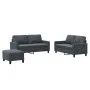 Dreiteiliges Sofaset mit dunkelgrauen Samtkissen. von , Sofas - Ref: Foro24-3201507, Preis: 453,29 €, Rabatt: %