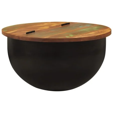 Solid black recycled wood coffee table 50x27 cm by , Coffee table - Ref: Foro24-351755, Price: 107,31 €, Discount: %