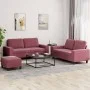Dreiteiliges Sofaset in Weinrot aus Stoff. von , Sofas - Ref: Foro24-3201896, Preis: 450,64 €, Rabatt: %