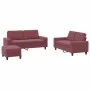 Dreiteiliges Sofaset in Weinrot aus Stoff. von , Sofas - Ref: Foro24-3201896, Preis: 450,64 €, Rabatt: %