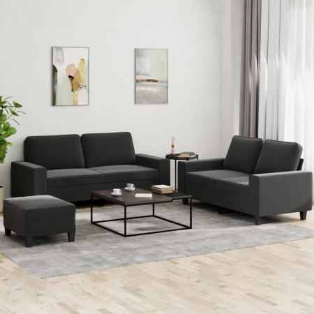 Dreiteiliges Sofaset in schwarzem Stoff. von , Sofas - Ref: Foro24-3201894, Preis: 511,77 €, Rabatt: %