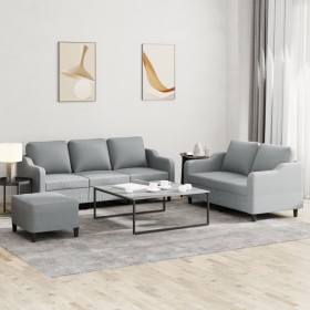 Three-piece sofa set with light gray fabric cushions by , Sofas - Ref: Foro24-3201842, Price: 498,53 €, Discount: %
