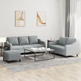 Three-piece sofa set with light gray fabric cushions by , Sofas - Ref: Foro24-3201842, Price: 507,81 €, Discount: %